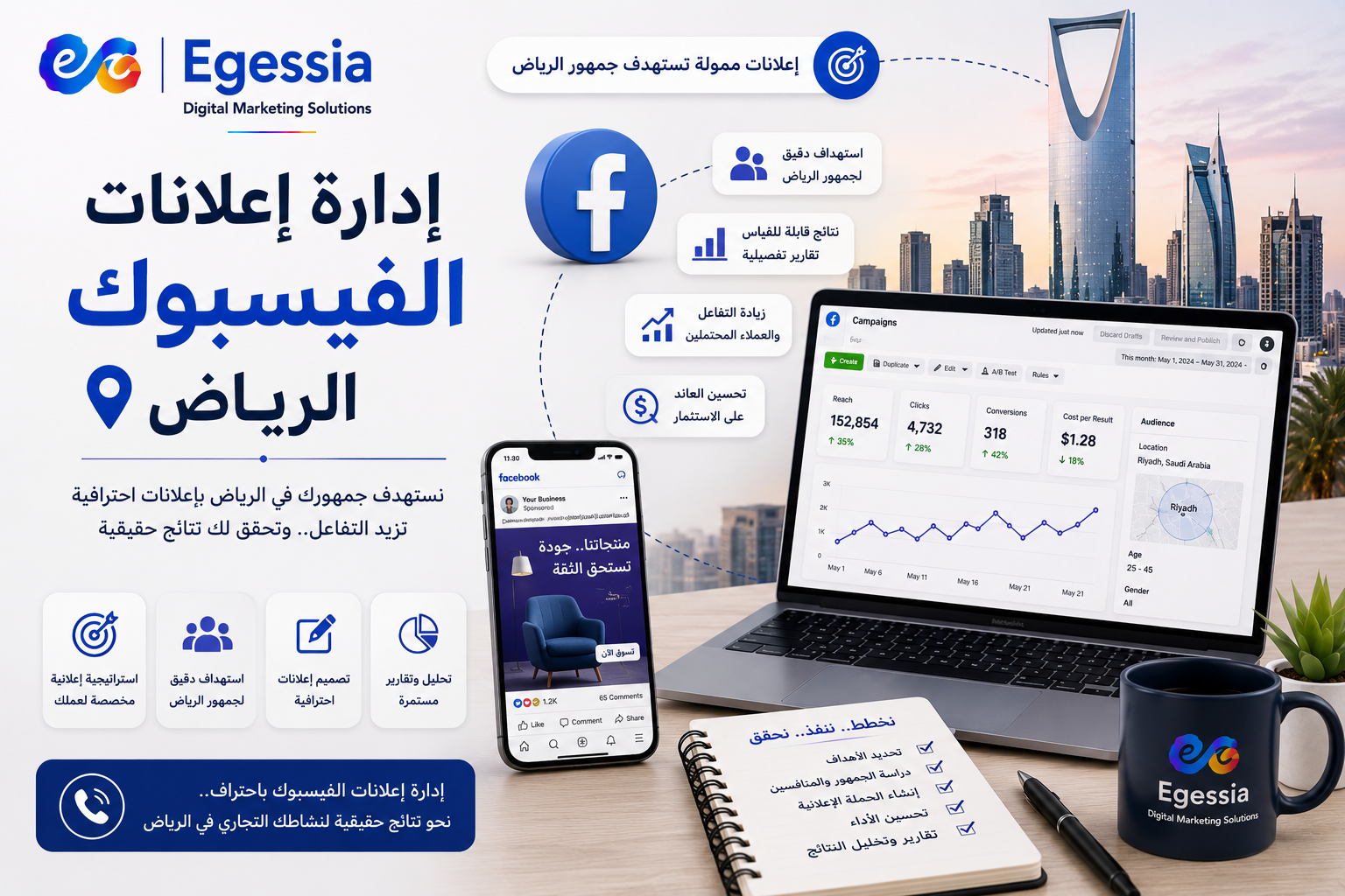 إدارة إعلانات الفيسبوك الرياض